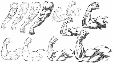 How to Draw and Shade Muscular Arm Poses - Comic Book Style 