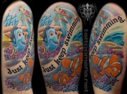 Just Keep Swimming Tattoo Disney tattoos, Disney sleeve tatt