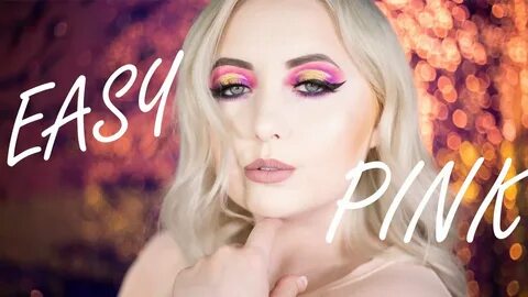 Pink Halo Eye With a POP of Gold Easy Colorful Makeup Tutori