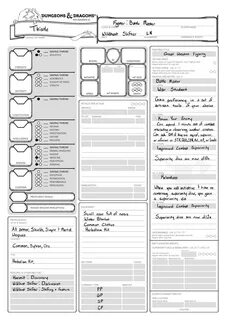 oc custom 5e character sheet for spell casters dnd