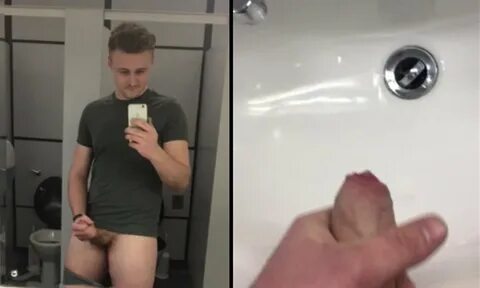 Jerking off in a public toilet: the hottest self-video from a straight dude...