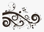 Psd Emplate Floral Swirls - Clip Art Flourishes, HD Png Down