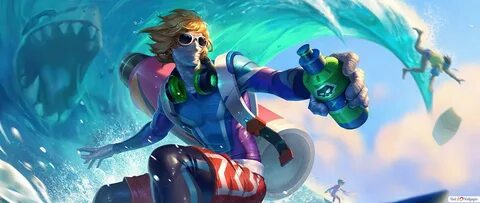 Surfer 'Singed' Wild Rift Splash Art - League of Legends (LO