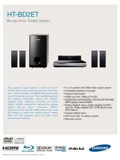 Samsung ht bd2 blu ray home cinema