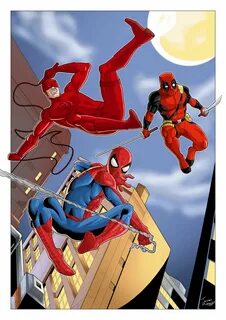 Spider-man, DareDevil and Deadpool! Spiderman, Daredevil, Ma