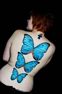 Тату бабочки на спине (69 фото)