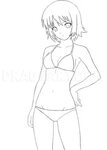 How to Draw a Girl in a Bikini, Coloring Page, Trace Drawing