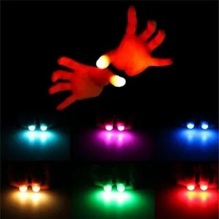 2Pcs LED Light Flashing Fingers Magic Trick Props Kids Amazi