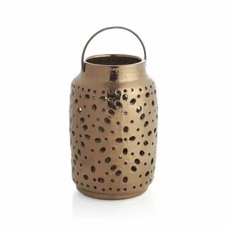 Wisteria Large Bronze Ceramic Lantern Crate and Barrel Ceram