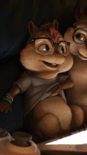 The squirrels Alvin and The Chipmunks with glasses