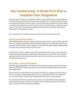 PPT - Buy Custom Essay: A Hassle-Free Way to Complete Your Assignment PowerPoint