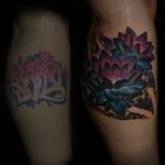Just finished this dark lotus, galaxy cover up #tattoo #tatt