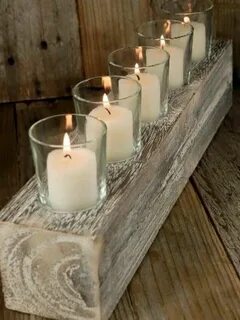 Pin by Anna Karina Pires on DYI Diy candle holders, Wood can