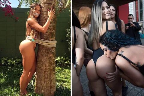 Miss Bum Bum models are stripped, bound and gagged - for a g