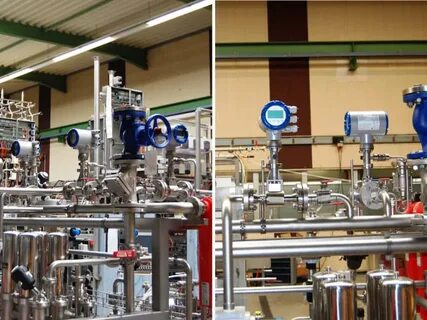 Vortex flow measurement of carrier air in a sterilisation fa