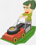 Comic Characters, Garden, Grass, Home, Lawn, Mowing, png PNG