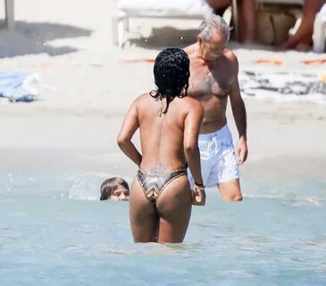 Christina Milian tiny swimsuit malfunction at the beach in I