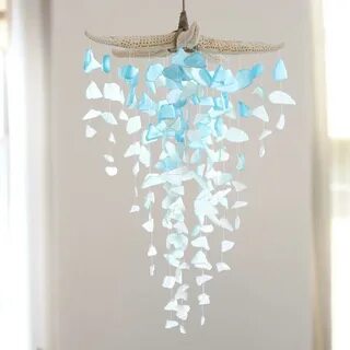 Custom Made Seaglass Starfish Mobile Grand Ombre - Decorator