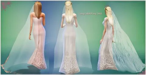 Long Wedding Veil by Mythical Sims - Sims 4 Nexus