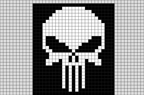 skull pixel art : +31 Idées et designs pour vous inspirer en