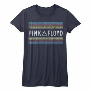 Розовый Floyd между полосами женская приталенная футболка пс