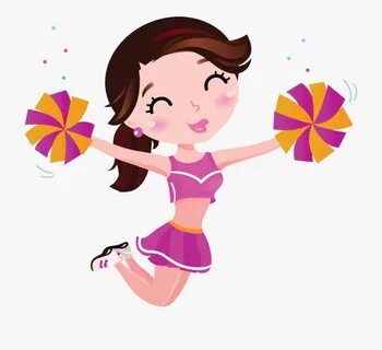 Svg Free Cheer Vector Cartoon Girl - Cheerleader Cartoon Png