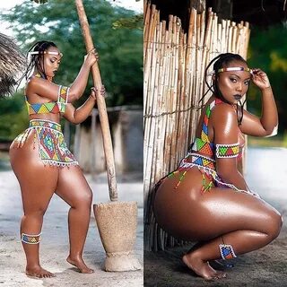Curvy Tanzanian model, Sanchi shows off her enormous backsid