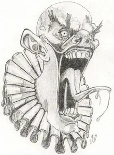 evil clown by cagedspirit on DeviantArt Scary clown drawing,