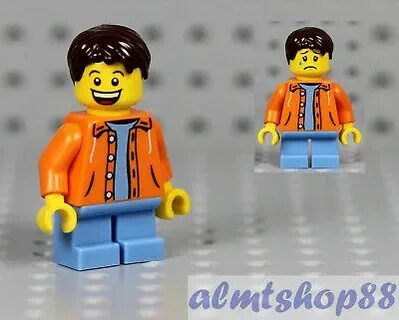 Lego-мальчик дети минифигурки с оранжевым куртка на свитер и