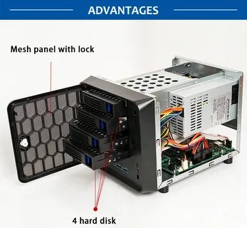 4 Bays MicroATX Mini ITX NAS Серверный Чехол С Памятью Матер
