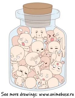 Chibi group in a bottle - Группа чиби в банке Drawing anime 