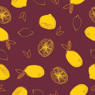 Lemon (Maroon) Seamless Pattern on Behance