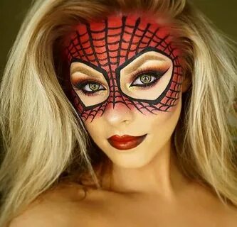 Spider woman Halloween makeup diy easy, Cute halloween makeu