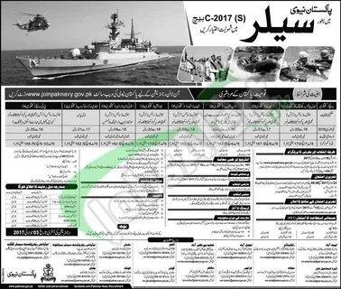 Pak Navy Sailor Jobs 2017 S Batch-B Online Registration www.