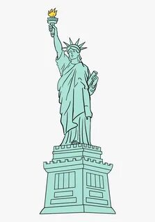 Drawn Statue Of Liberty Easy - Easy To Draw Monuments, HD Pn