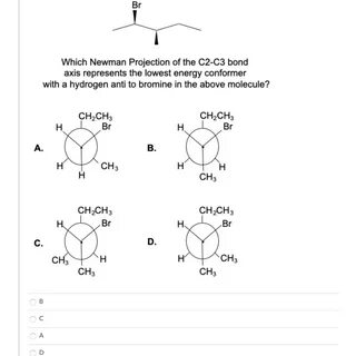 Solved Br Which Newman Projection of the C2-C3 bond axis Che