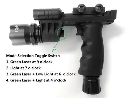 Tactical Vertical Foregrip Flashlight And Green Laser Sight 