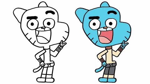 Gumball Çizimi How to Draw Cartoon Network - YouTube