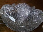 Vintage Imperial Glass NuCut Star and Button Cut Crystal Ova