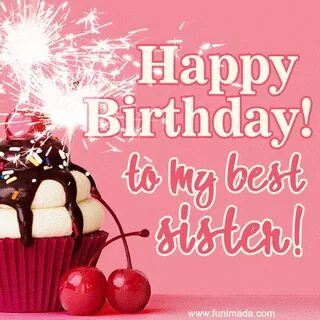 Beautiful Happy Birthday Sister Cake GIF - Download on Funim