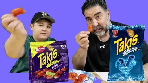 Tasting the NEW Takis Fuego Snack Bites and BONUS Takis Blue