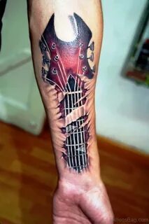 71 Splendid Guitar Tattoos On Forearm - Tattoo Designs - Tat