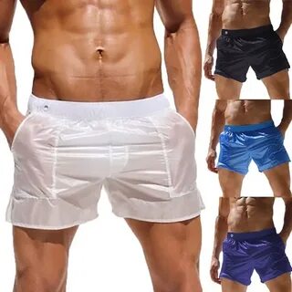 4 colors Fashion Men's Swimming Trunks See-through Surf Boar