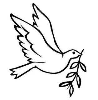 Coloring Dove Cartoon Bird Flying Birds Drawing Outline Fly 