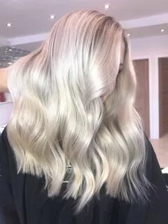 Platinum light ash blonde hair Soft wave, lose wave Blended 