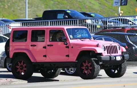 AMBER ROSE in Her Pink Jeep Driving Around in Los Angeles 02