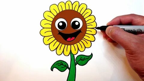 Sunflower Cartoon Drawing at PaintingValley.com Explore coll