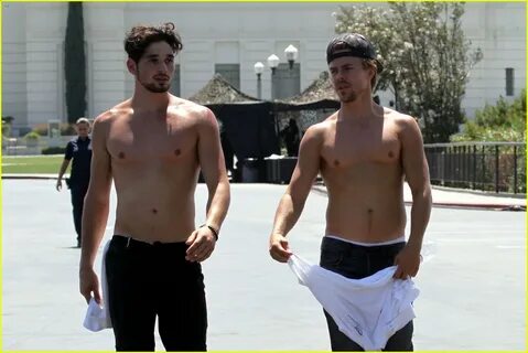 Derek Hough & the 'DWTS' Guys Go Shirtless to Film Promo: Ph