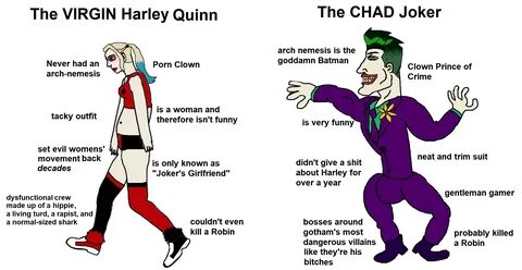 The Becky Harley Quinn v. THE CHAD JOKER Virgin vs. Chad Kno