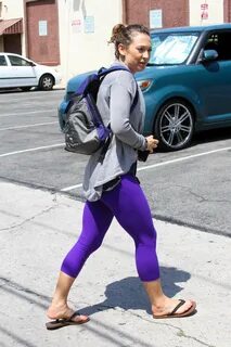 Ginger Zee in Purple Tights at DWTS in Hollywood GotCeleb